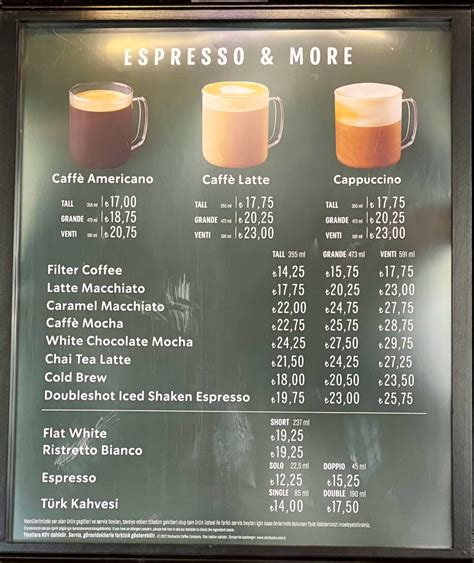 Starbucks kahve fiyatları 2022